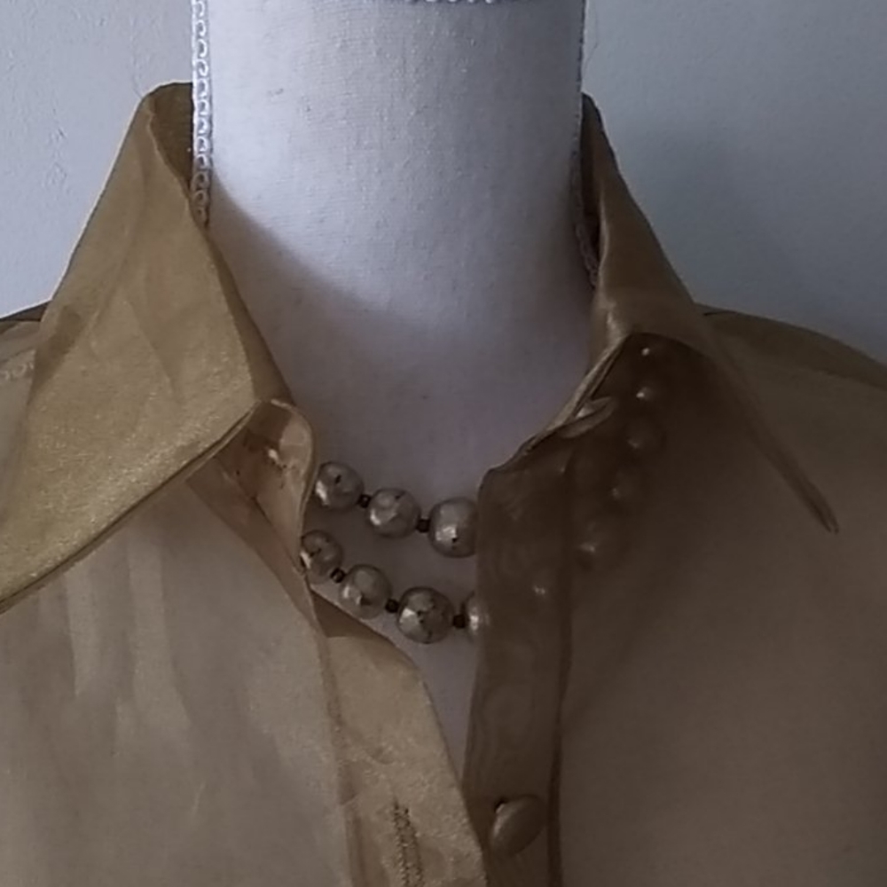 Sheer button down blouse with matching sca… - Picture 3 of 8